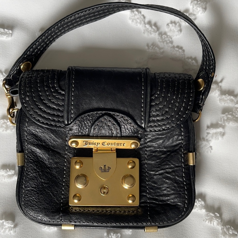 Juicy Couture Black Leather Wristlet